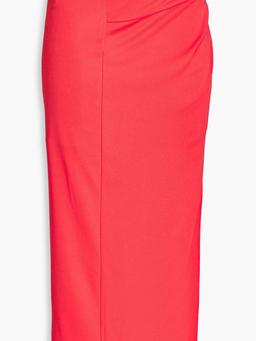 Twist-front jersey midi skirt