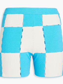 Gelato checked cotton-blend shorts