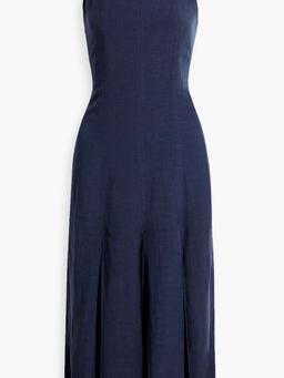 Dalia pleated woven midi dress