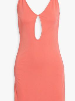 Open-back cutout stretch-jersey mini dress