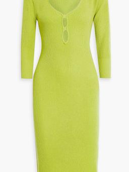 Cutout ribbed-knit dress
