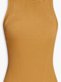 Ribbed jersey halterneck top