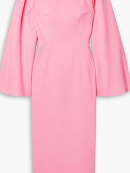Switzy cape-effect crepe midi dress