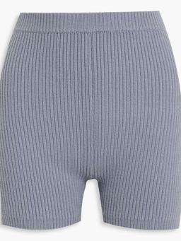 Ribbed wool-blend shorts