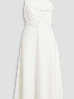 One-shoulder scuba midi dress