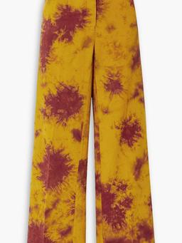 Tie-dyed cotton wide-leg pants