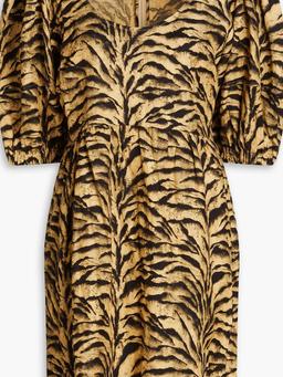 Zola tiger-print woven mini dress