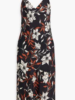Mallory floral-print silk-blend twill midi dress