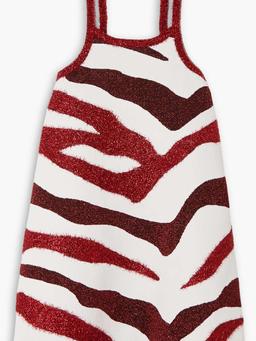 Metallic jacquard-knit mini dress