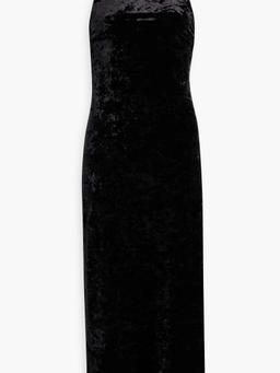 Crushed-velvet maxi dress