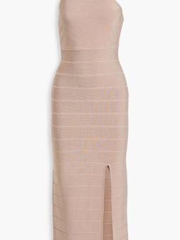 One-shoulder bandage maxi dress
