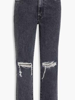 Dylan distressed high-rise slim-leg jeans