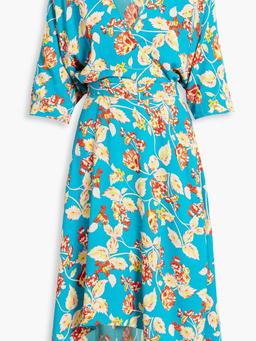 Eloise wrap-effect floral-print crepe midi dress