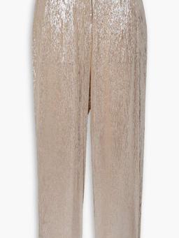 Bacall silk-blend lamé tapered pants