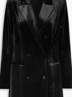 Exec double-breasted velvet mini dress