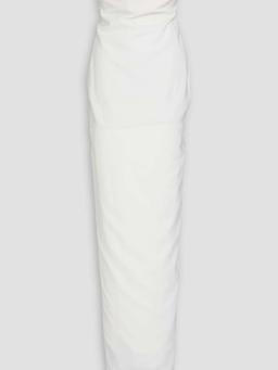 Strapless stretch-wool crepe gown