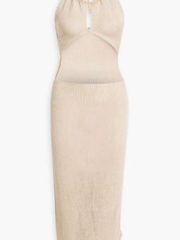 Juno cutout Pima cotton halterneck maxi dress