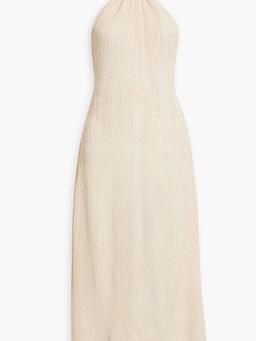 Lana plissé bamboo and silk-blend midi dress