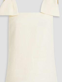 Bow-detailed linen-canvas top