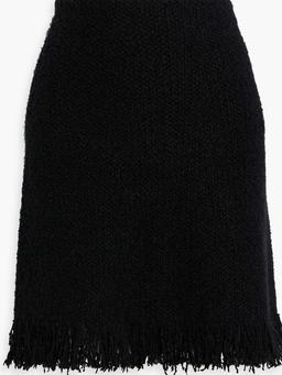 Frayed wool-blend bouclé mini skirt