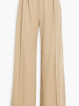 Pleated wool-gabardine wide-leg pants