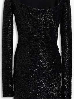 Evry ruched sequined tulle mini dress