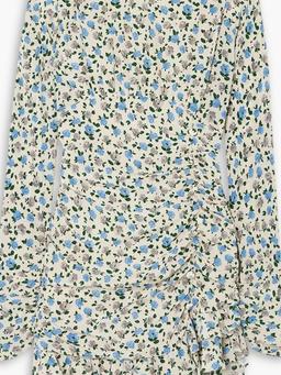 Open-back floral-print silk crepe de chine mini dress