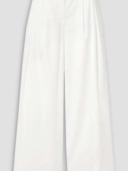 Dillon pleated stretch-cotton twill wide-leg pants