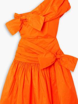 Meredith one-shoulder bow-detailed taffeta mini dress