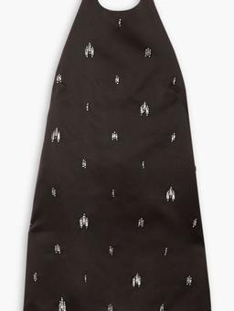 Sophia crystal-embellished duchesse-satin halterneck mini dress