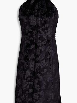 Fara velvet-jacquard dress