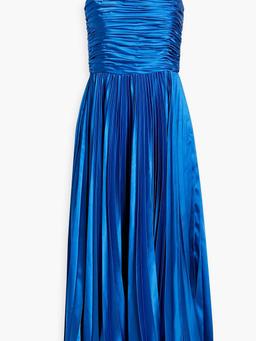 Heba pleated satin midi dress