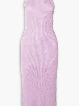 Ribbed-knit midi dress