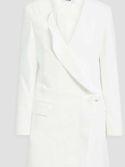 Rufflled crepe tuxedo mini dress