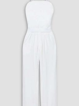 Gathered stretch Pima cotton-jersey jumpsuit