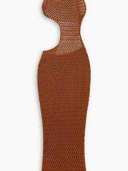 Tiva open-back crocheted Pima cotton maxi dress