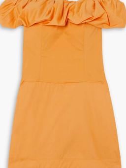 Madeira off-the-shoulder ruffled cotton-blend poplin mini dress