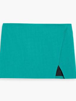 Rylee wrap-effect twill mini skirt