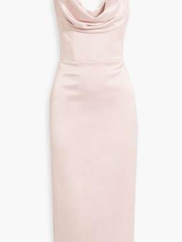 Draped satin-crepe midi dress