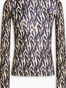 Harri zebra-print stretch-jersey turtleneck top