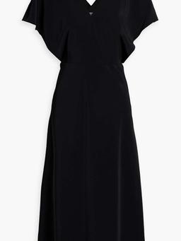 Draped crepe midi dress