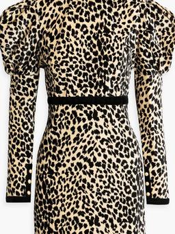 Tate leopard-print cotton-velvet mini dress