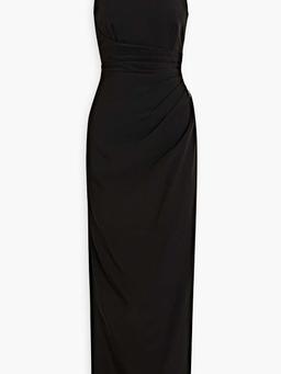 Annika embellished draped crepe gown