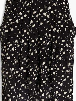 Kinali pleated floral-print silk crepe de chine skirt