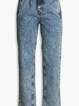 Acid-wash high-rise tapered jeans