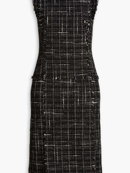 Metallic checked tweed dress
