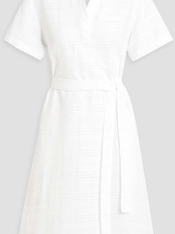 Cotton-jacquard mini shirt dress