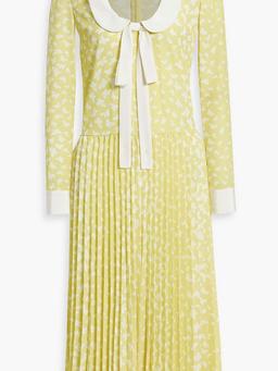 Pleated crepe midi dress