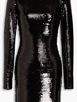 Sequined tulle mini dress