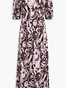 Poppy printed crepe midi dress